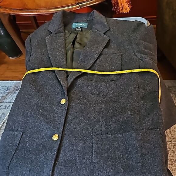 Lauren Ralph Lauren Gray Wool/Cashmere blend long jacket size 14W - Picture 12 of 14